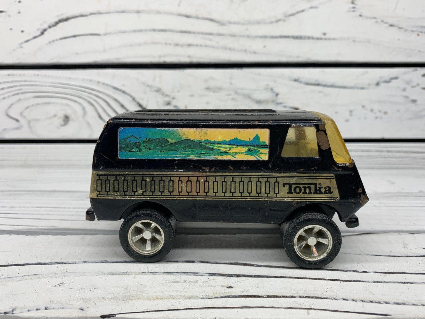 Vintage Tonka Metal Retro Van, 1970s Pressed Steel Die Cast Tonka Toys -Located at Funkyhouse Vintage Antique Store, Weiser Idaho