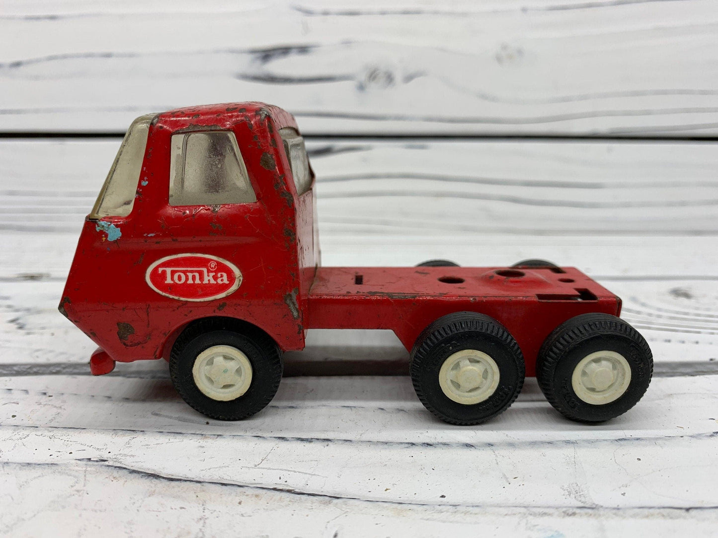 Vintage Tonka Truck Red Pressed Steel -Located at Funkyhouse Vintage Antique Store, Weiser Idaho