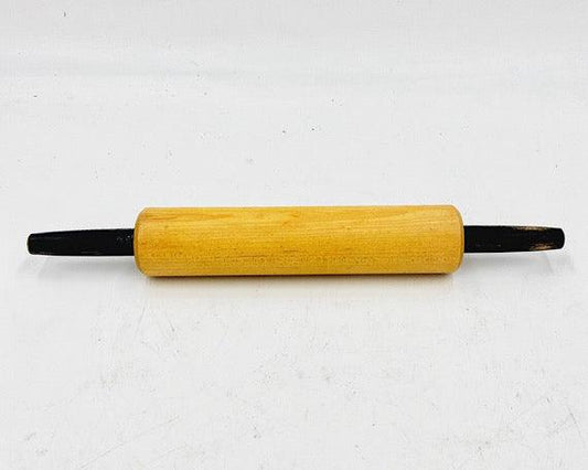 Vintage Wood Rolling Pin With Black Handles, Country Farmhouse Kitchen Decor, Gifts For Her, Cottage Style Decor -Located at Funkyhouse Vintage Antique Store, Weiser Idaho