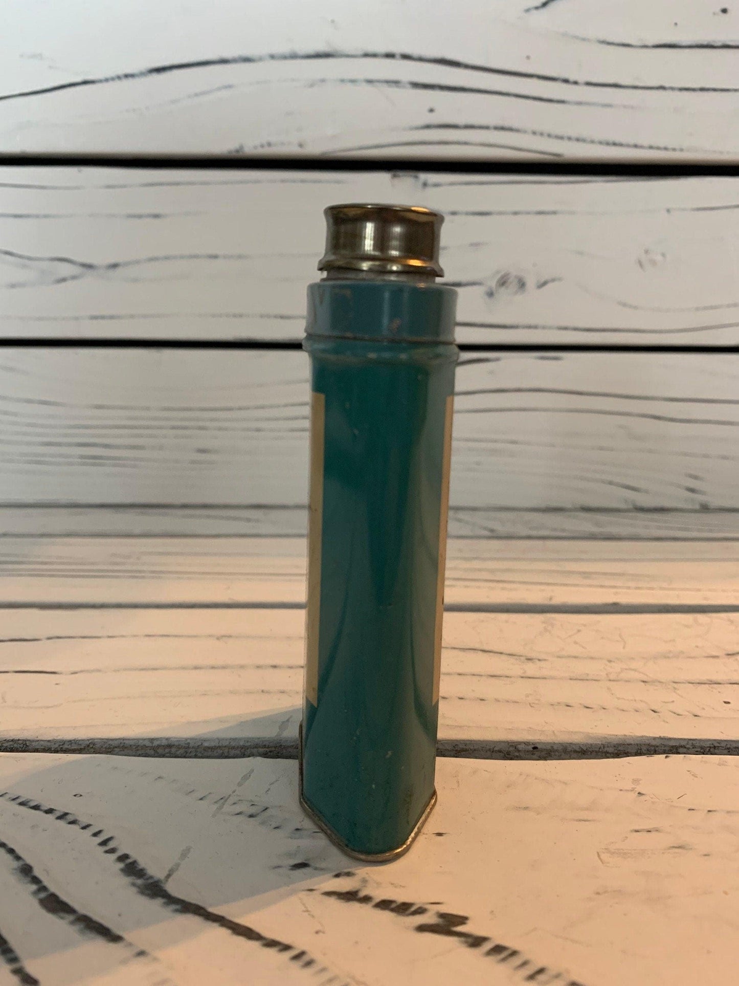 Williams Talc for Men Vintage Tin Bottle, Vintage Tin, Vintage Bathroom Decor -Located at Funkyhouse Vintage Antique Store, Weiser Idaho