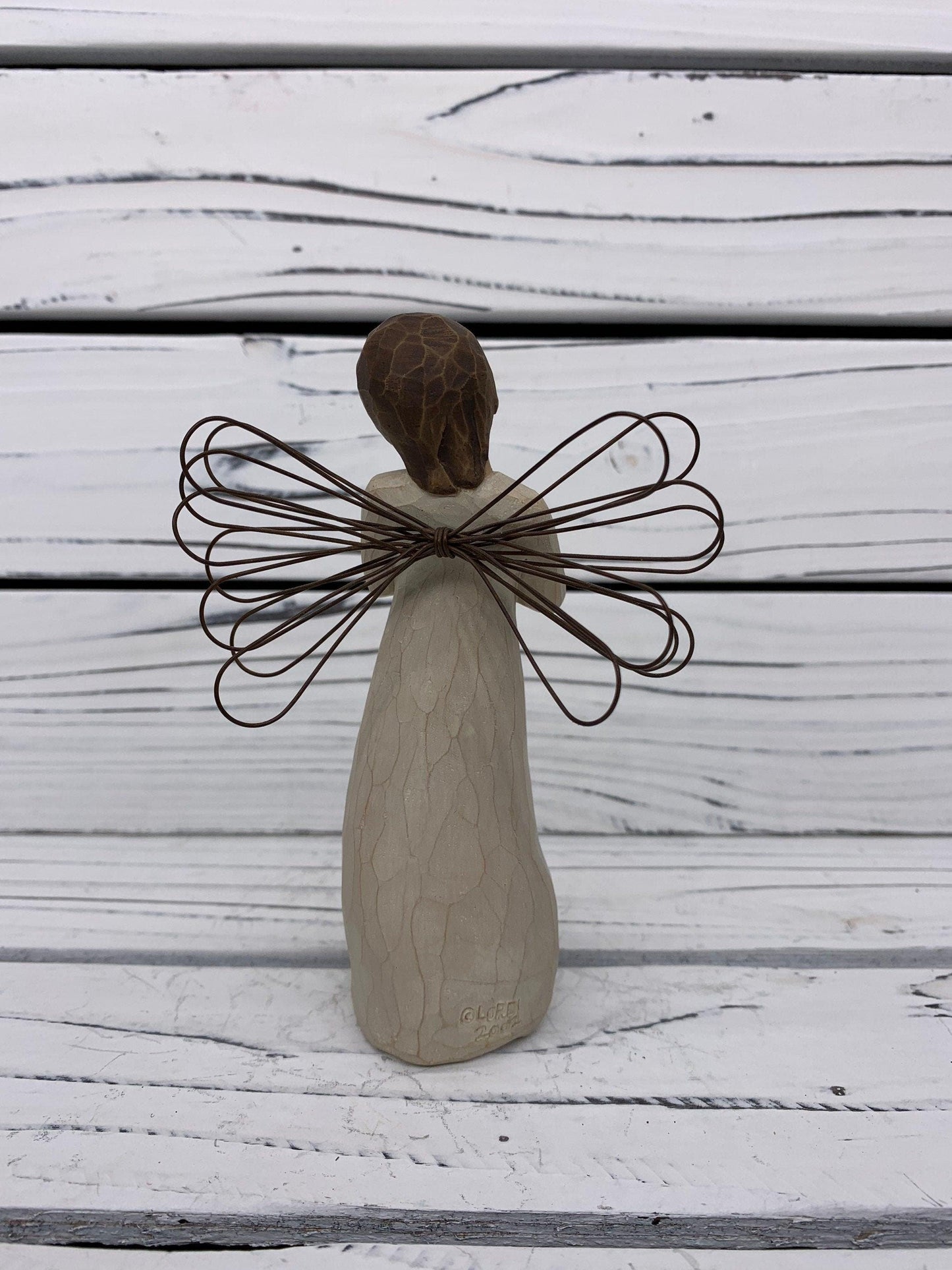 Willow Tree Loving Angel, Vintage Knick Knack Collectible Figurine, Wood Angel With Wings -Located at Funkyhouse Vintage Antique Store, Weiser Idaho