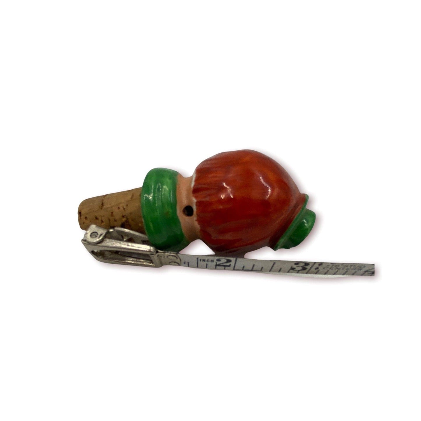 Wood Bottle Stopper Hand Carved Barware, Vintage Funky Bar Ware Wine Cork, Funny Eclectic Kitchen Utensil, Red Hair Man Elf -Located at Funkyhouse Vintage Antique Store, Weiser Idaho