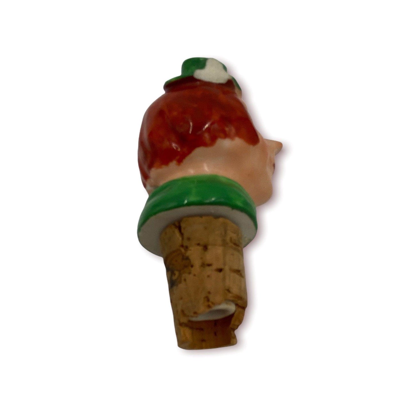 Wood Bottle Stopper Hand Carved Barware, Vintage Funky Bar Ware Wine Cork, Funny Eclectic Kitchen Utensil, Red Hair Man Elf -Located at Funkyhouse Vintage Antique Store, Weiser Idaho