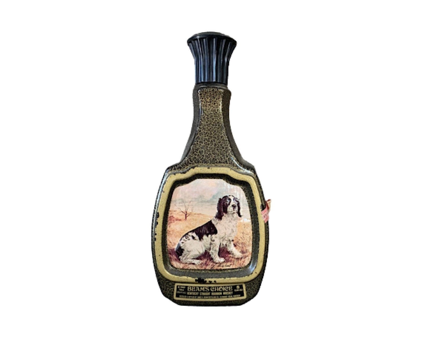 Vintage Jim Bean Decanter, James Lockhart Springer Spaniel Painting, Barware Collectible